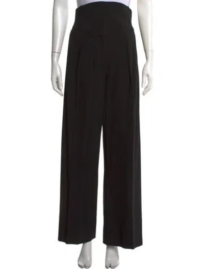 Pre-owned Hermes Virgin Wool Wide Leg Pants In Black