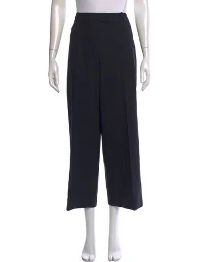 Pre-owned Hermes Virgin Wool Wide Leg Pants In Black