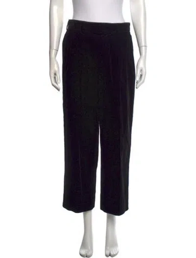 Pre-owned Hermes Virgin Wool Wide Leg Pants In Black