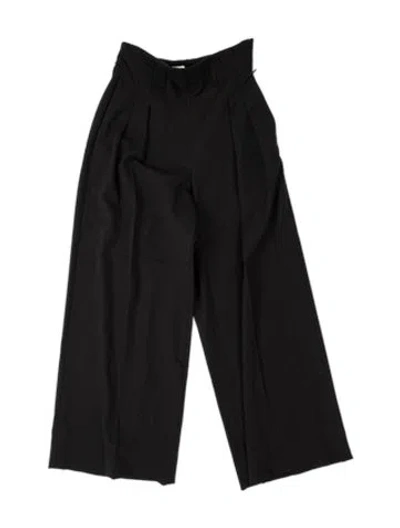 Pre-owned Hermes Virgin Wool Wide Leg Pants In Black