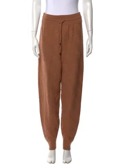 Pre-owned Hermes Virgin Wool Wide Leg Pants In Brown