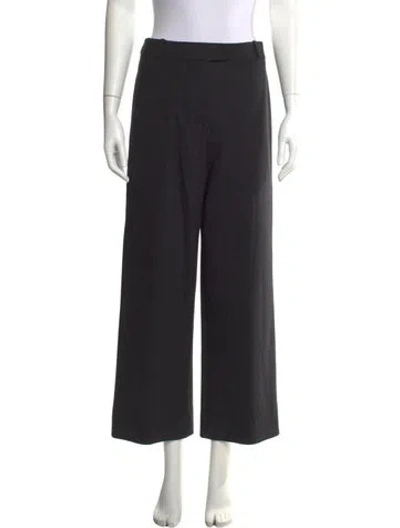 Pre-owned Hermes Virgin Wool Wide Leg Pants In Gray