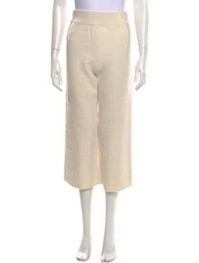 Pre-owned Hermes Virgin Wool Wide Leg Pants In Neutrals