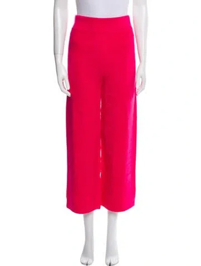 Pre-owned Hermes Virgin Wool Wide Leg Pants In Pink