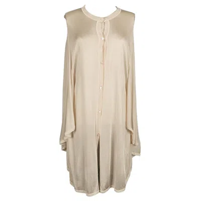 Pre-owned Hermes Viscose Cardigan/ Vest In Sand