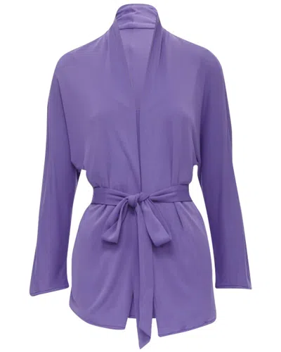 Pre-owned Hermes Hermès Viscose Scoop Neck Belted Cardigan Top (authentic Pre-loved)
