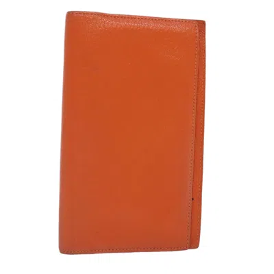 Pre-owned Hermes Hermès Vision Orange Leather Wallet  ()