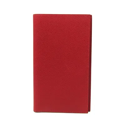 Pre-owned Hermes Hermès Vision Red Leather Wallet  ()