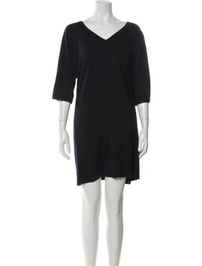 Pre-owned Hermes V-neck Mini Dress In Multi