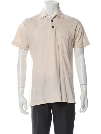 Pre-owned Hermes V-neck Short Sleeve Polo Shirt In Neutral