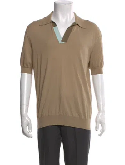 Pre-owned Hermes V-neck Short Sleeve Polo Shirt In Neutral