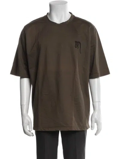 Pre-owned Hermes V-neck Short Sleeve T-shirt In Brown