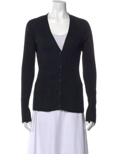 Pre-owned Hermes V-neck Sweater In Black