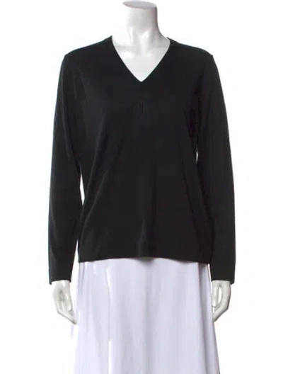 Pre-owned Hermes V-neck Sweater In Black