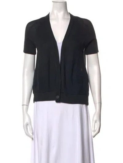 Pre-owned Hermes V-neck Sweater In Black
