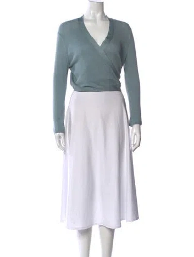 Pre-owned Hermes V-neck Sweater In Blue