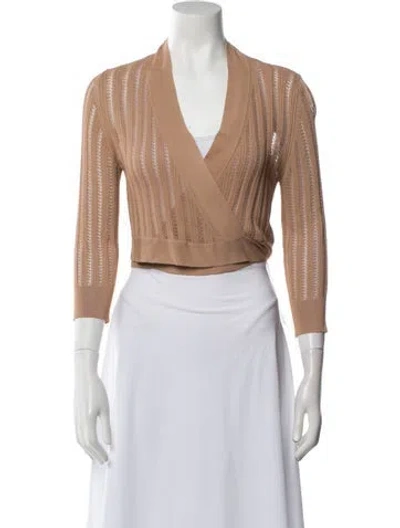 Pre-owned Hermes V-neck Sweater In Neutral