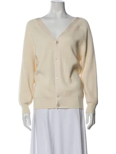 Pre-owned Hermes V-neck Sweater In Neutral