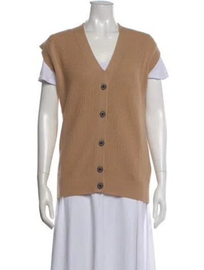 Pre-owned Hermes V-neck Sweater In Neutral