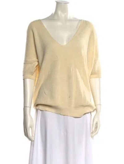 Pre-owned Hermes V-neck Sweater In Neutral