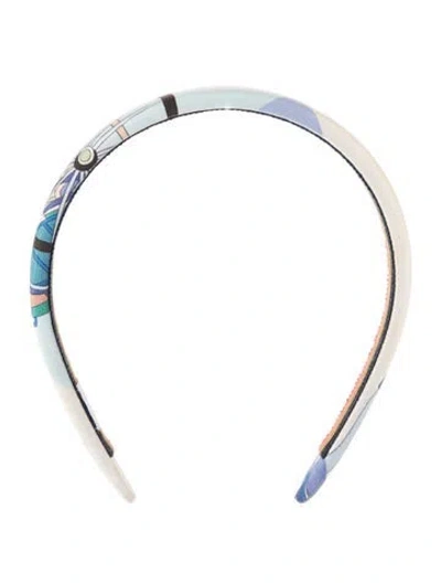 Pre-owned Hermes 'voitures Exquises' Elsa Headband In Blue/neutrals