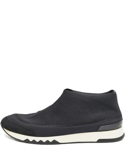 Pre-owned Hermes Volo Knit Suede Sneakers