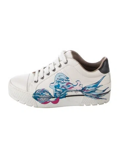 Pre-owned Hermes Voltage Sneakers In Blue/red/white