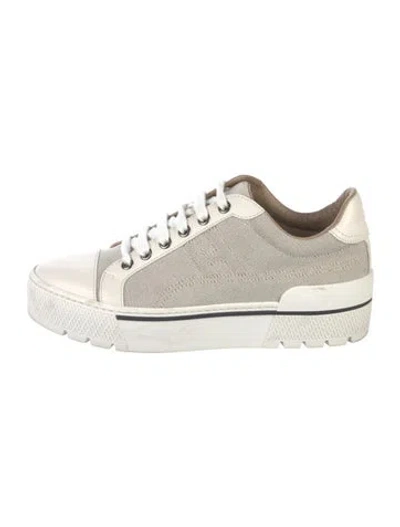 Pre-owned Hermes Voltage Sneakers In Neutrals