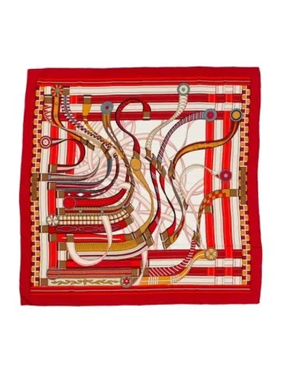 Pre-owned Hermes Voltes Et Pirouettes Cashmere Shawl In Red
