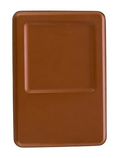 Pre-owned Hermes Volt'h Wireless Charging Change Tray In Brown