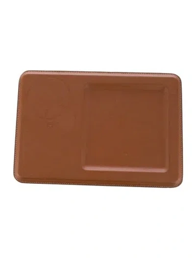 Pre-owned Hermes Volt'h Wireless Charging Change Tray In Brown