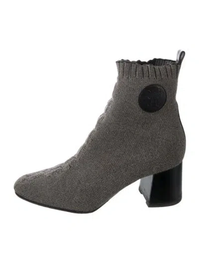 Pre-owned Hermes Volver 60 H Logo Sock Boots In Grey