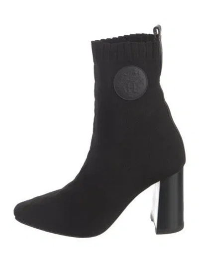Pre-owned Hermes Volver 90 H Logo Boots In Black
