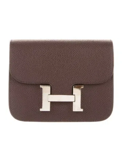 Pre-owned Hermes Wallet In Burgundy