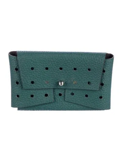 Pre-owned Hermes Wallet In Green