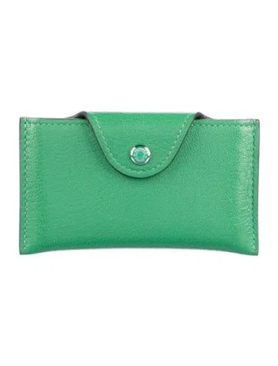 Pre-owned Hermes Wallet In Green