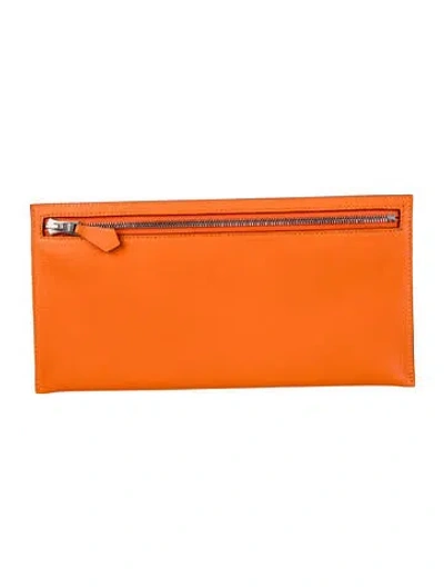 Pre-owned Hermes Wallet In Orange