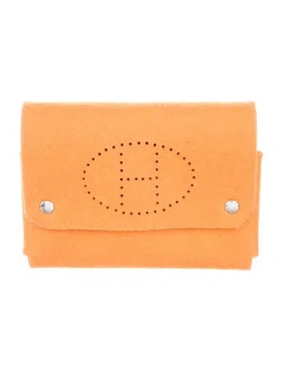 Pre-owned Hermes Wallet In Orange