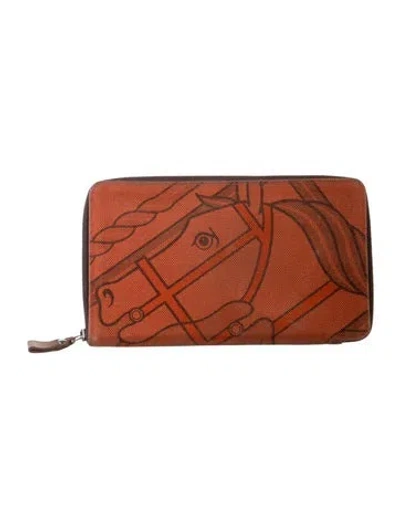 Pre-owned Hermes Wallet In Orange