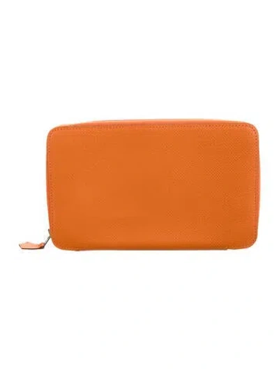 Pre-owned Hermes Wallet In Orange
