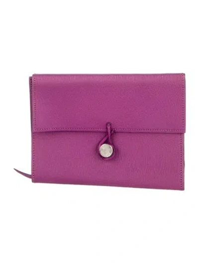 Pre-owned Hermes Wallet In Purple