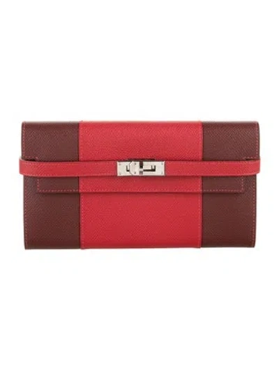Pre-owned Hermes Wallet In Red