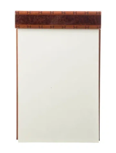 Pre-owned Hermes Walnut Amboyna Desk Pad Holder In Brown