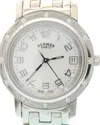 HERMES HERMES WATCH 12 DIAMOND STONES SILVER TONE STAINLESS AUTH 18908A