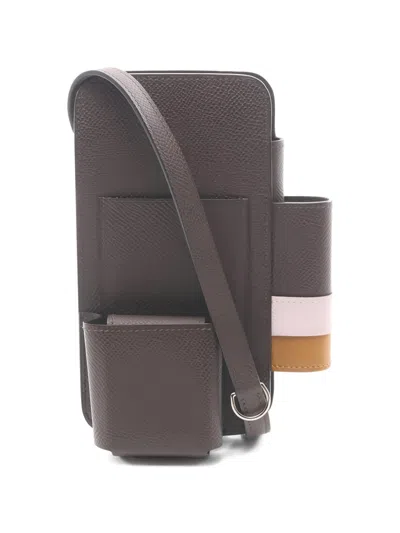 Pre-owned Hermes Way Chocolate Phone Case In Brown