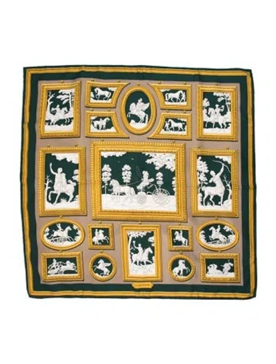 Pre-owned Hermes Wedgwood Silk Scarf In Green