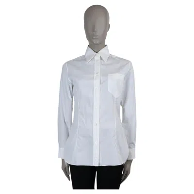Pre-owned Hermes White Cotton Classic Poplin Shirt 38 S