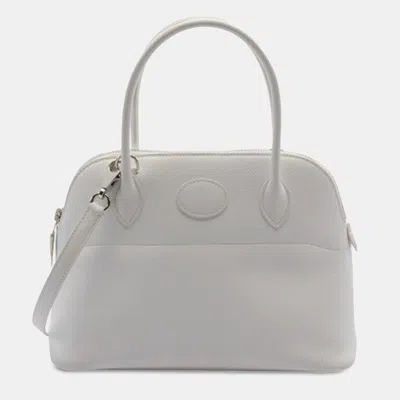 Pre-owned Hermes White Epsom Bolide 27