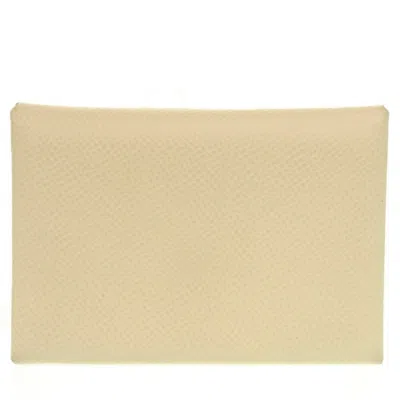 Pre-owned Hermes White Epsom Leather Coin Purse/coin Case ()