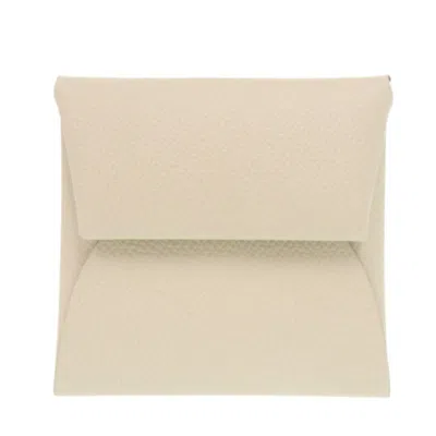 Pre-owned Hermes White Epsom Leather Coin Purse/coin Case ()